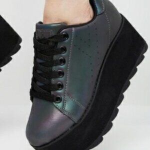 YRU LALA Reflective Platform Sneakers
